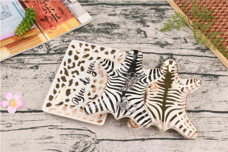 Eloise Safari - Elegant Hand Painted Zebra Jewelry Holder
