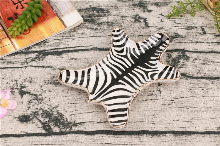 Eloise Safari - Elegant Hand Painted Zebra Jewelry Holder