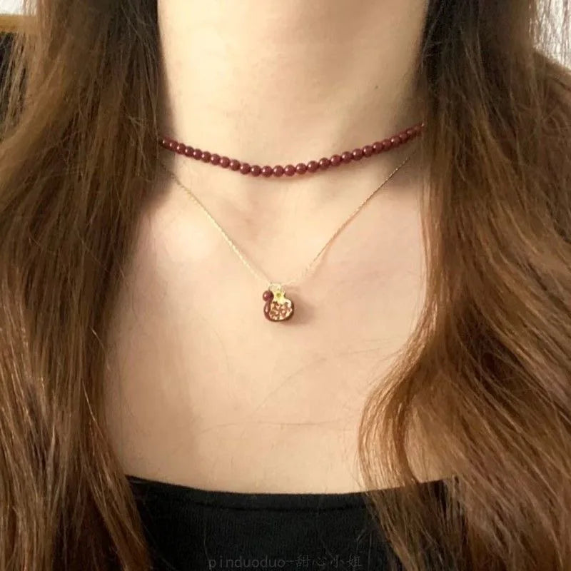 Pomelisse – Retro Pomegranate Collar Necklace