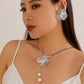 Aurielle Petal Glow – Women’s Pearl Pendant Choker & Earrings