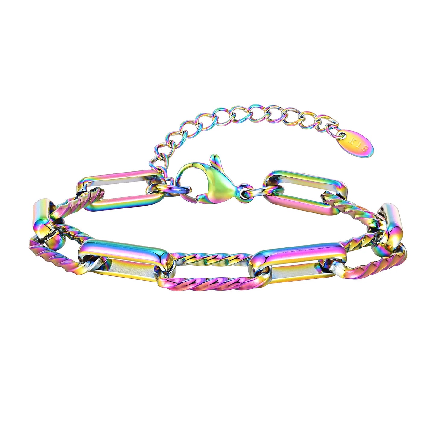 Twistora Luxe – Two-Tone Paperclip Link Bracelet