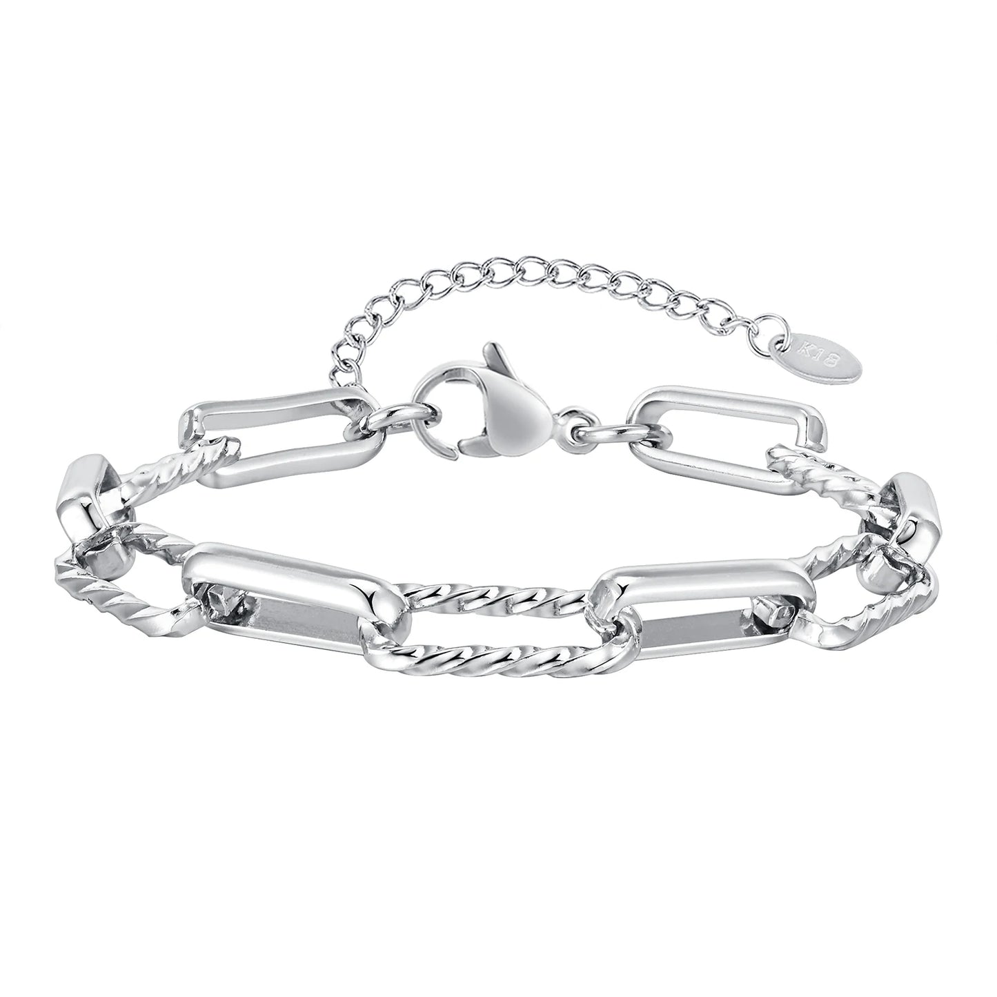 Twistora Luxe – Two-Tone Paperclip Link Bracelet