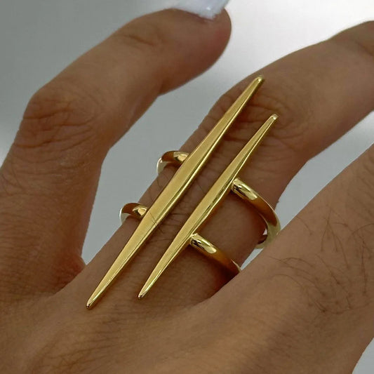 Isolde Parallel – Vintage Double Line Ring