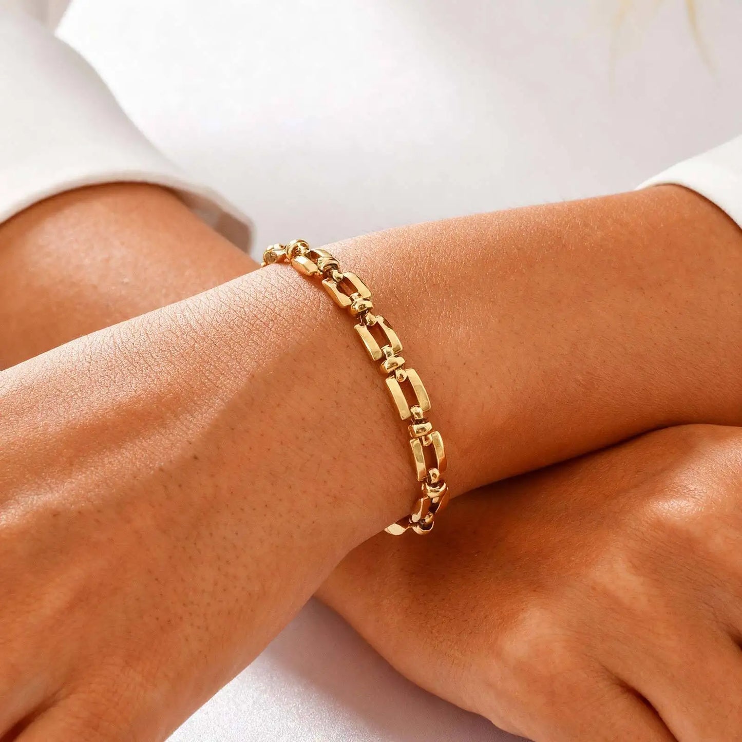 Gildora Link – 18K Gold Plated Geometric Chain Bracelet