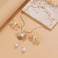 Aurielle Petal Glow – Women’s Pearl Pendant Choker & Earrings
