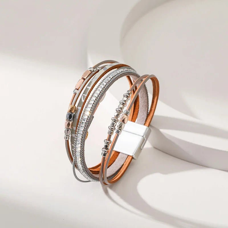 Seraphina Charm - Multi Layer Handmade Leather Bracelet
