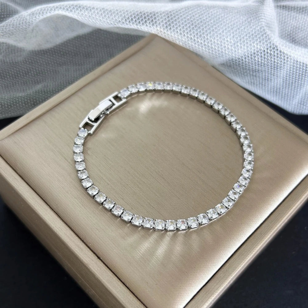 Zircona Luxe – 4mm Gold & Silver Tennis Bracelet