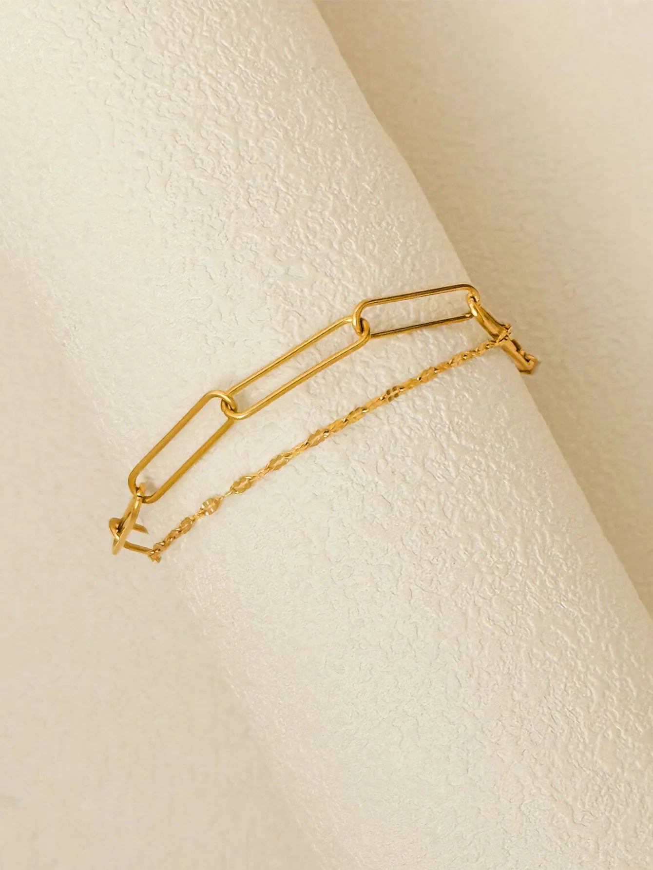 Cloveré Luxe – Elegant Double Cuban Chain Bracelet Set