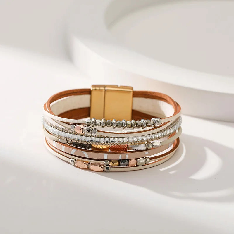 Seraphina Charm - Multi Layer Handmade Leather Bracelet