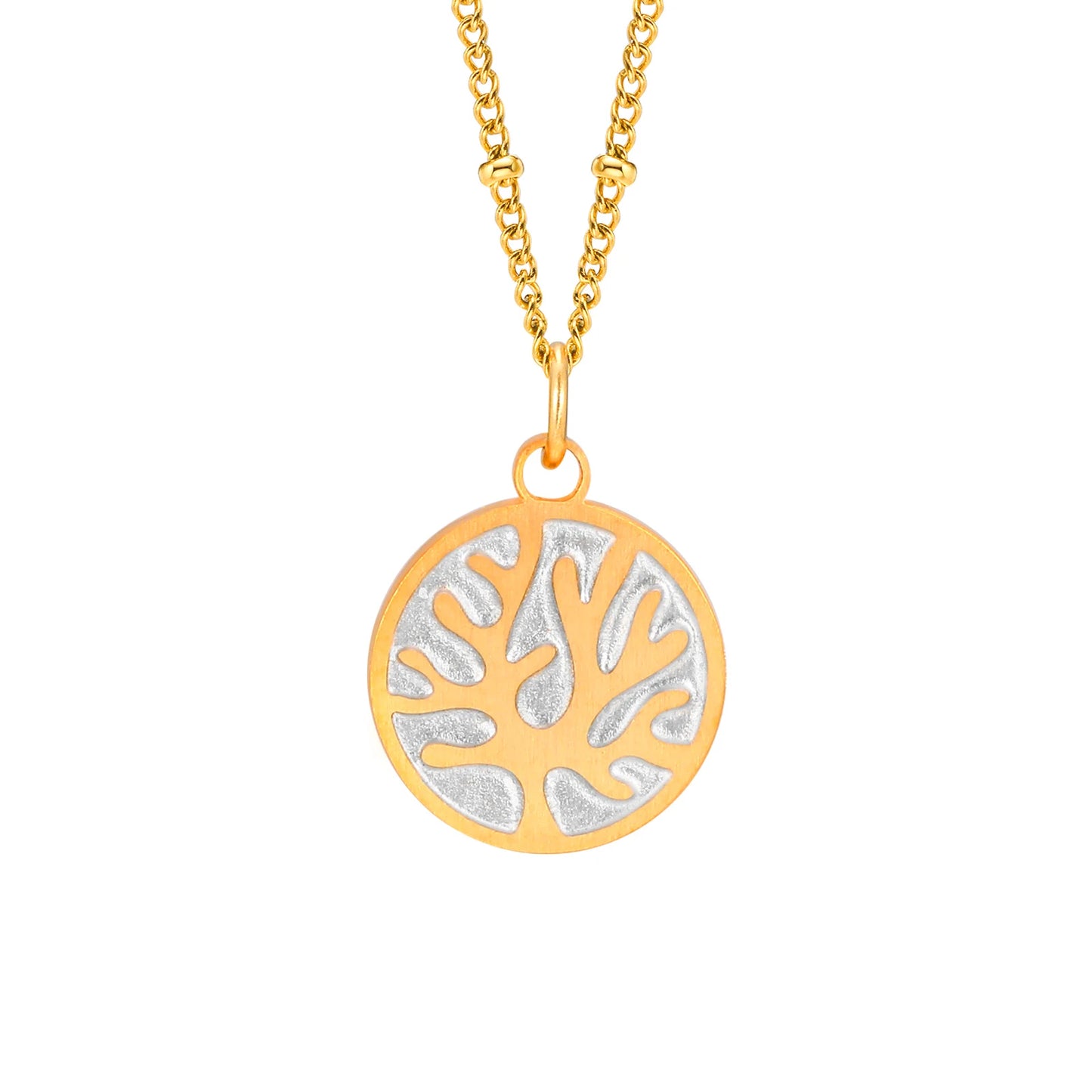 Coralia Charm – Golden Coral Bead Necklace