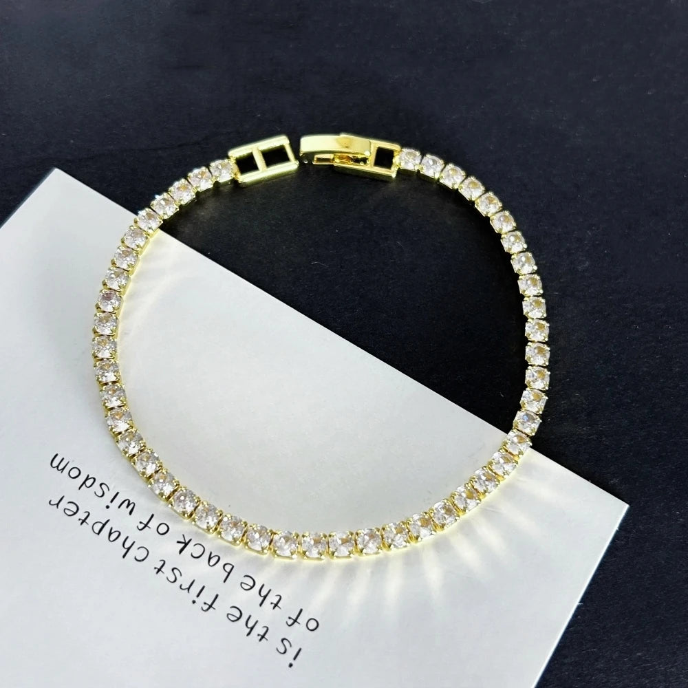 Zircona Luxe – 4mm Gold & Silver Tennis Bracelet