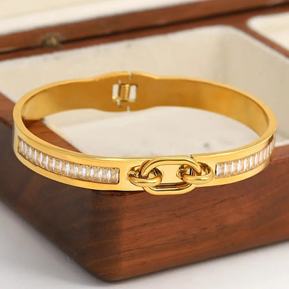 Aurielle Glint – Gold-Plated Diamond Inlay Bracelet