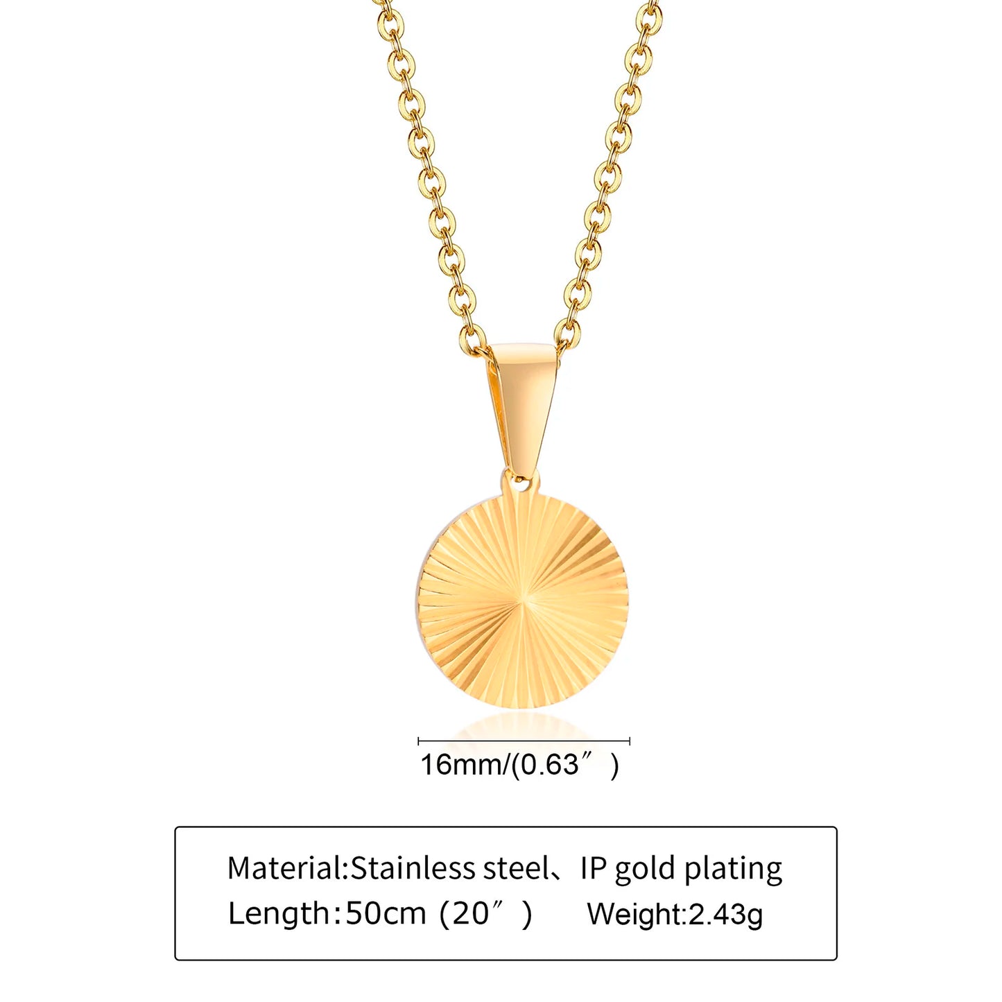 Solara Glow – Sunburst Medallion Necklace