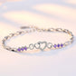 Amorelle Heart – 925 Sterling Silver Purple Zircon Bracelet