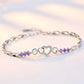 Amorelle Heart – 925 Sterling Silver Purple Zircon Bracelet